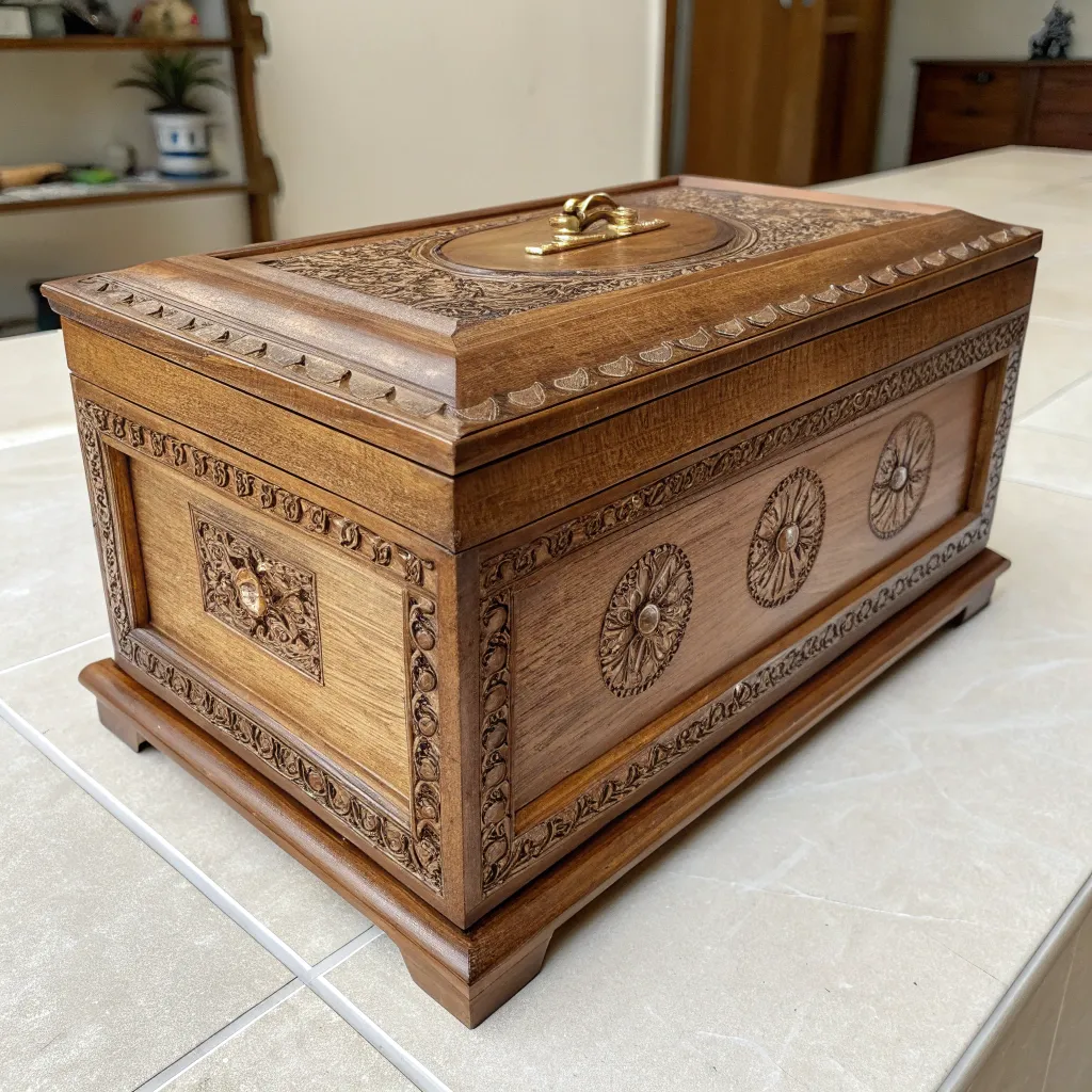 A beautifully handcrafted wooden box