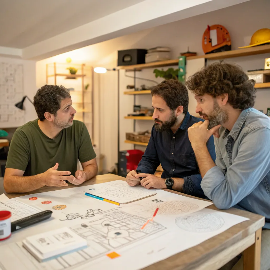 Founders of PYRALVEX discussing craft projects